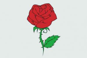 نقاشی گل رز ساده