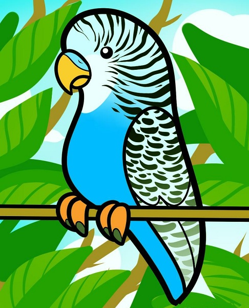 نقاشی کودکانه طوطی