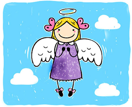 نقاشی کودکانه فرشته مهربون نقاشی کودکانه فرشته مهربون